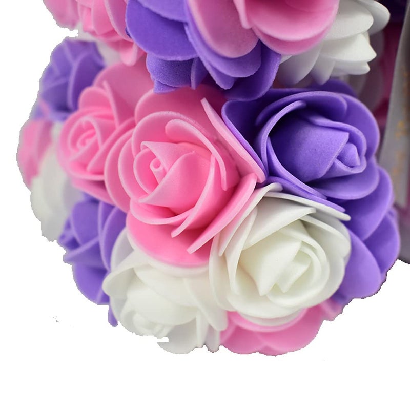 ASENVER Hand Made Artificial Flowers Rose Bear Pure Color for Valentine Birthday and Mother's Day with a 10" Pink Gift Box (Multi Color-Pink Core) - Image 5